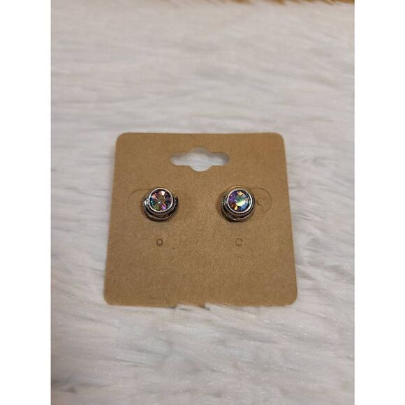 (3 for $15) JoMa Silvertone Earrings with Australian Crystals- NWT - Picture 1 of 4